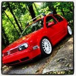 Land vehicle Vehicle Car Red Volkswagen golf mk4